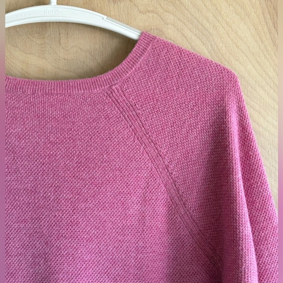 GAP V-Neck True Soft Sweater Pink Heather Merino Wool Blend Size M - Picture 9 of 12
